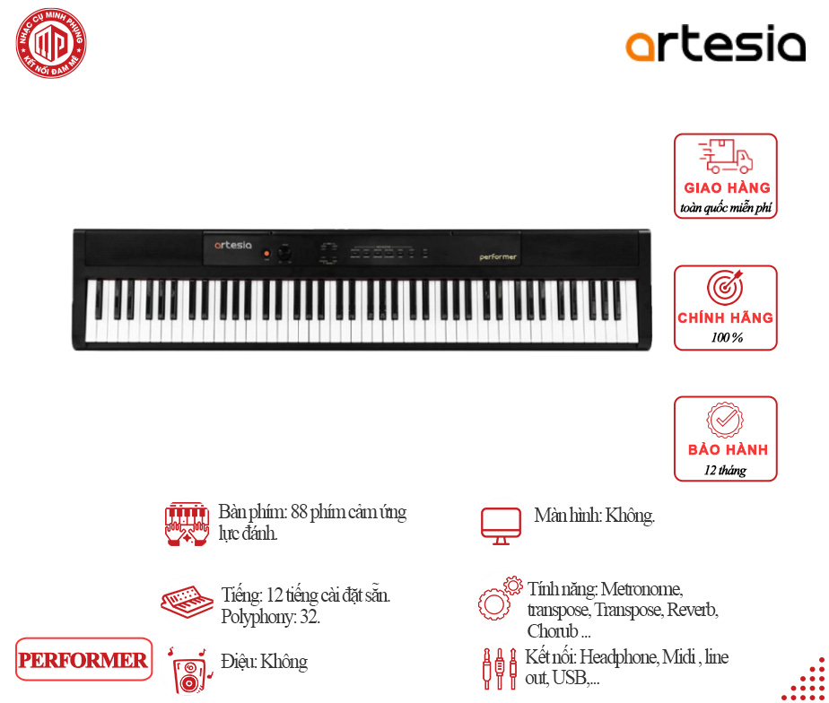 Đàn Piano Điện Artesia Performer