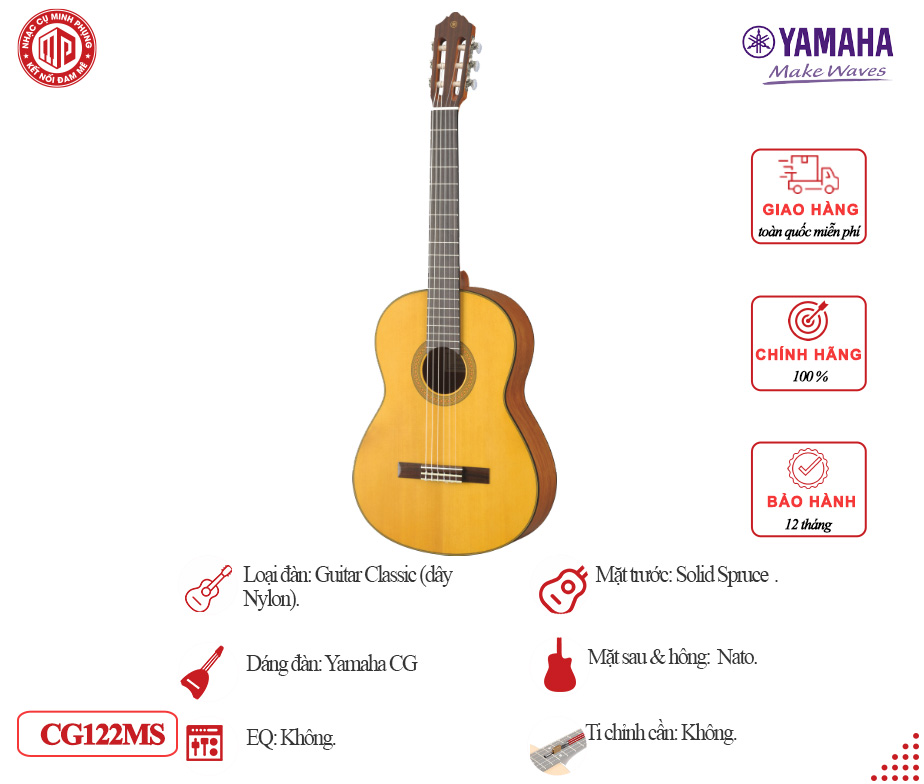 Đàn Guitar Classic Yamaha CG122MS