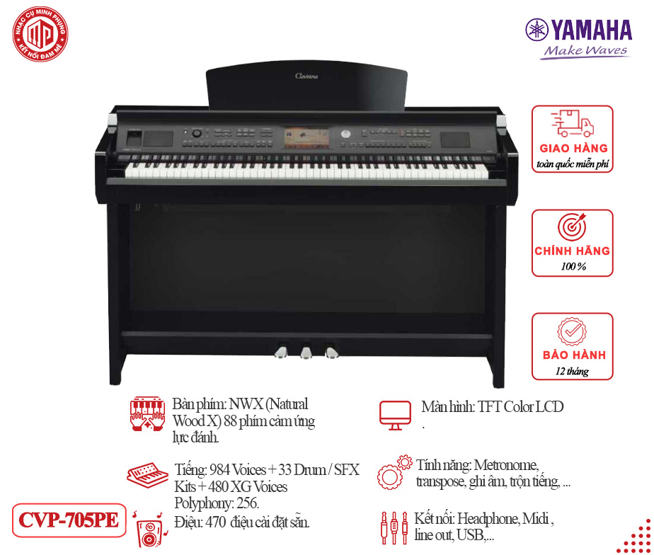 Đàn Piano Điện YAMAHA CVP 705PE
