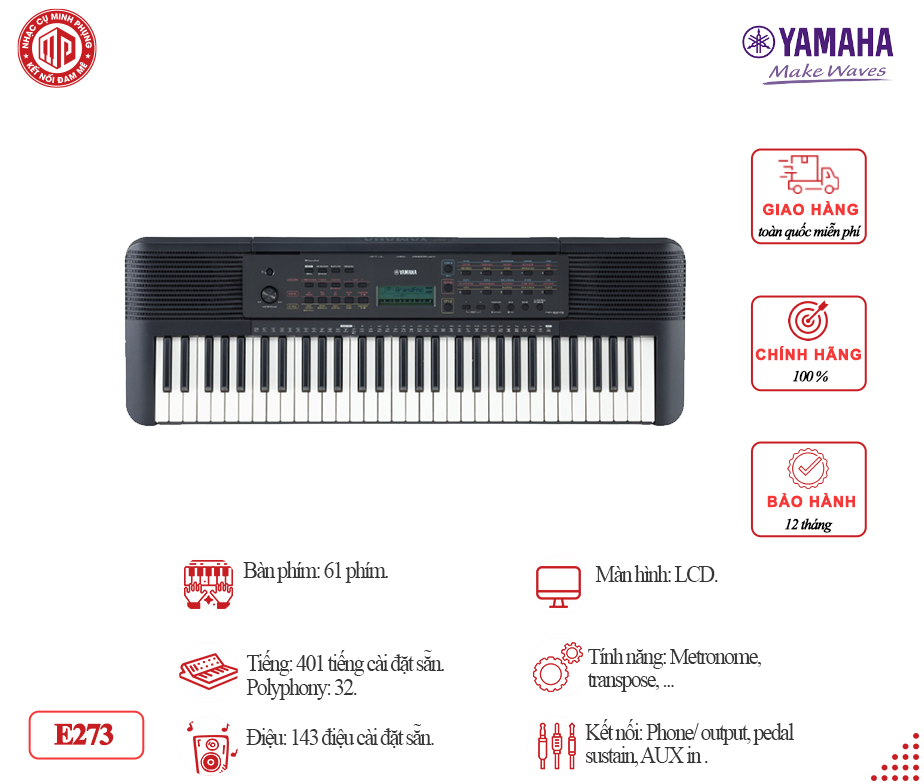 Đàn Organ Yamaha PSR E273