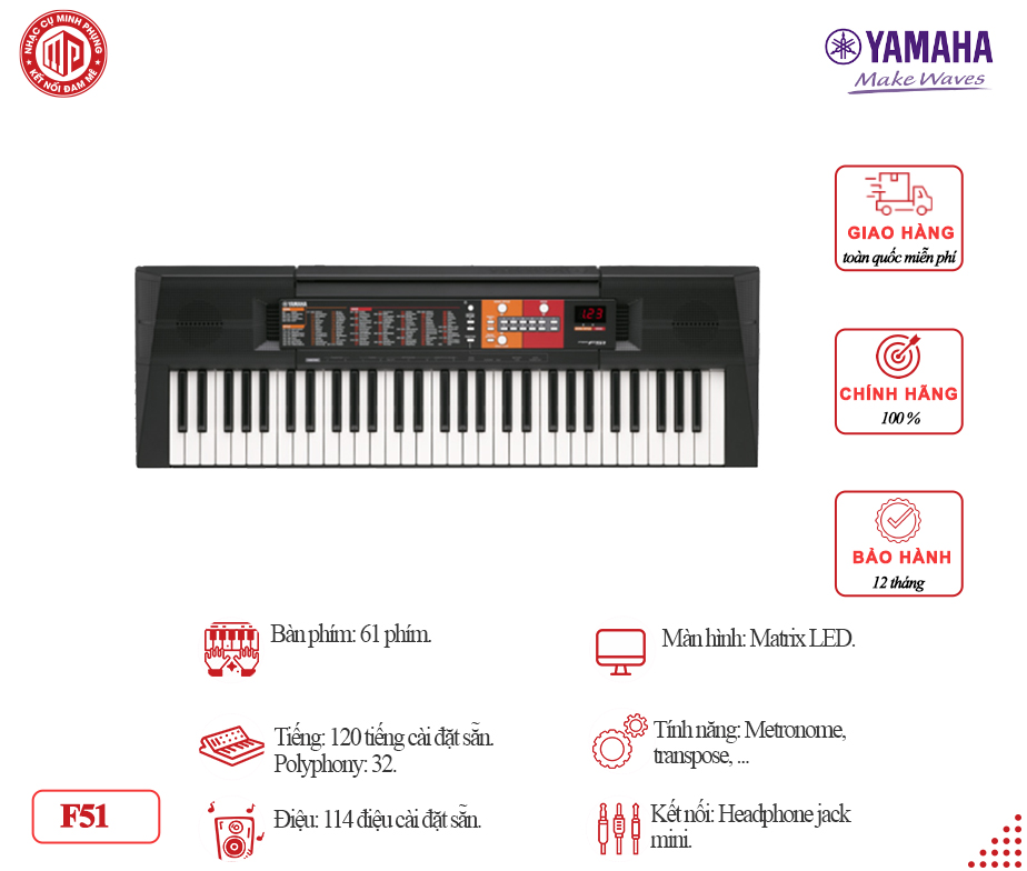 Đàn Organ Yamaha PSR F51