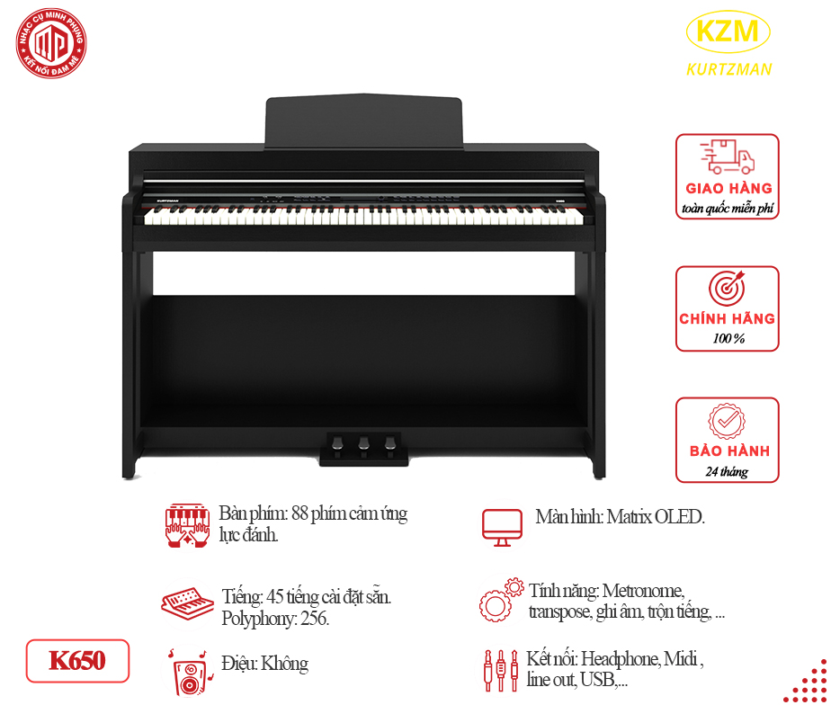 Đàn Piano Điện Kurtzman K650 