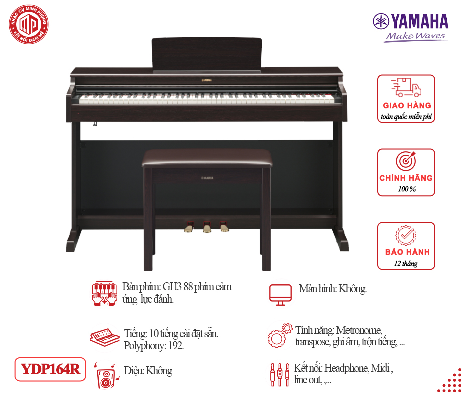 Đàn piano điện yamaha YDP164